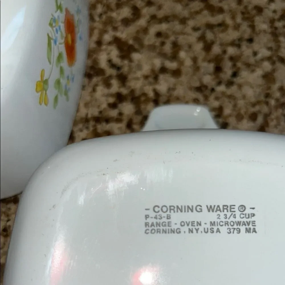 Vintage Corningware Poppy 🌼 Pretty 3 Mini Casserole 🥘 dishes Made in 🇺🇸